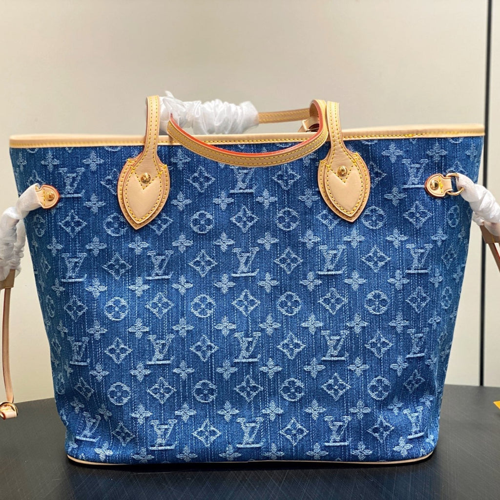 LV Neverfull MM 31cm Blue Denim