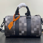 Keepall Bandouliere 25cm Damoflage Black Coated Canvas