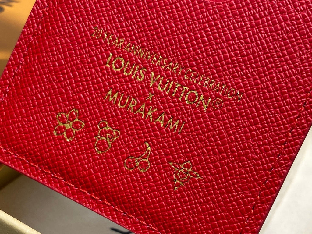 LV x TM Porte-Cartes Magnet Brown Red Monogram Canvas