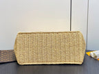 LV Summer Shopper Tote MM 44cm Beige Raffia