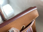 BIRKIN 25 BAG IN CHOCOLATE BROWN CALFSKIN WITH COLORFUL STICKER (MADE - TO - ODER)