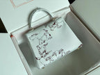 BIRKIN 25 BAG IN WHITE CALFSKIN WITH COLORFUL STICKER 228763 (MADE - TO - ODER)