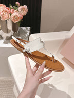Miu Miu 2026 Sandal with Strap Brown White Leather 620679