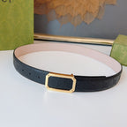 Gucci Signature Belt Gold Buckle 35mm Black Embossed Leather