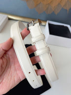 CL Sliver 25mm Triomphe Belt White Cowhide 616409