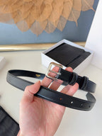 CL Sliver 25mm Triomphe Belt Black Cowhide 616411