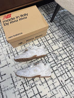 Miu Balance 530 SL Sneakers Fleece Lining White Retro Suede
