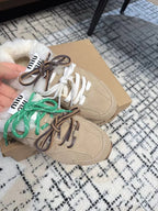 Miu Balance 530 SL Sneakers Fleece Lining In Light Brown Suede