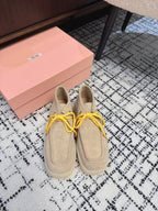 Miu Ankle Boots Beige Cow Suede