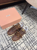 Miu Balance Sneakers Dark Brown Calfskin
