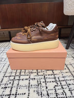Miu Balance Sneakers Dark Brown Calfskin