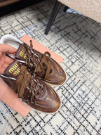 Miu Balance Sneakers Dark Brown Calfskin