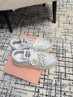 Miu Sneakers Balance Smoky White Calfskin