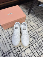Miu Balance Sneakers  White Leather