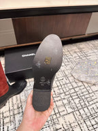 Chanel 25A Winter New Hight Boots Black Red Cowhide 393517