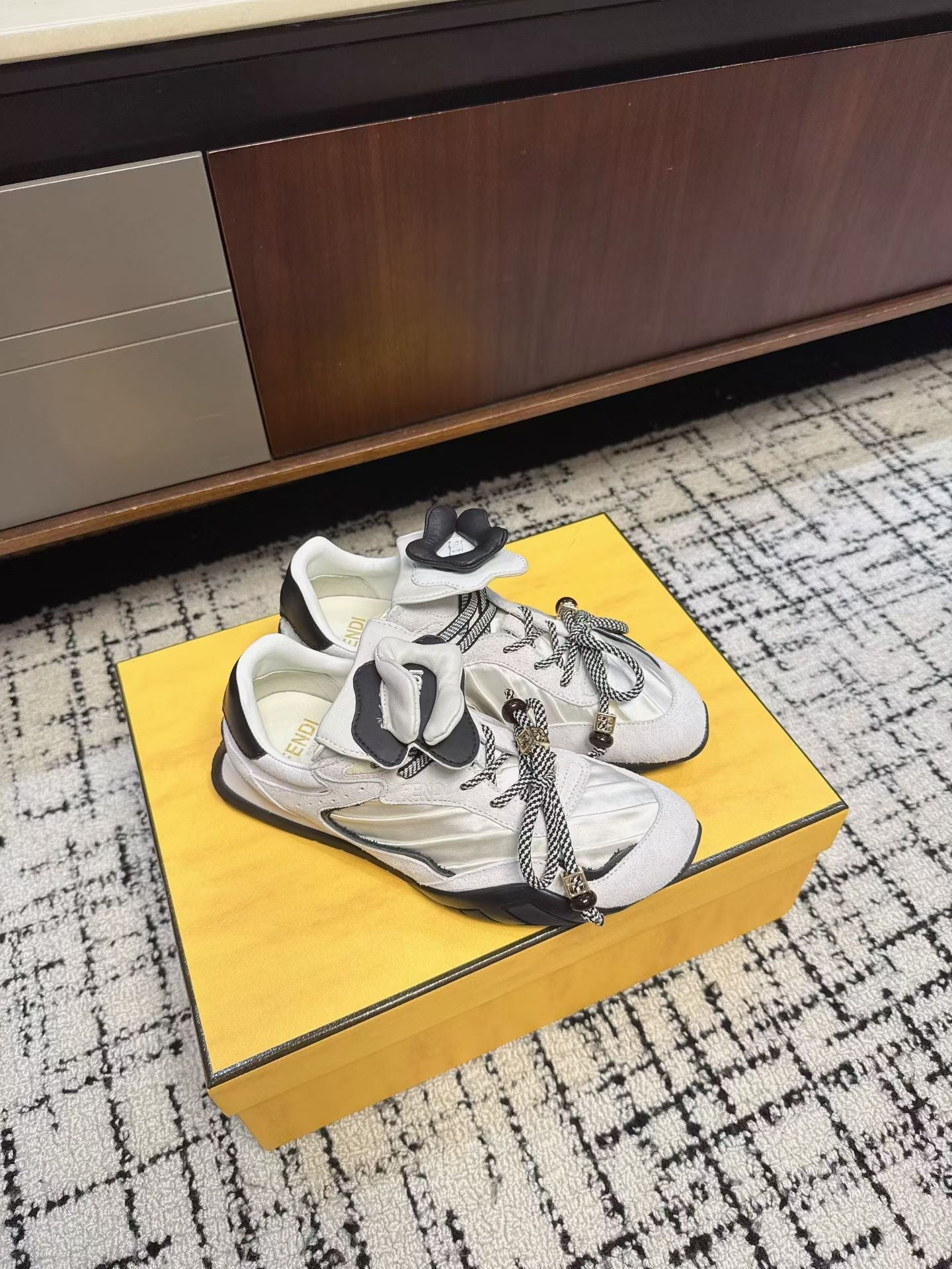 Fendi Flow Trainers White Suede 682050