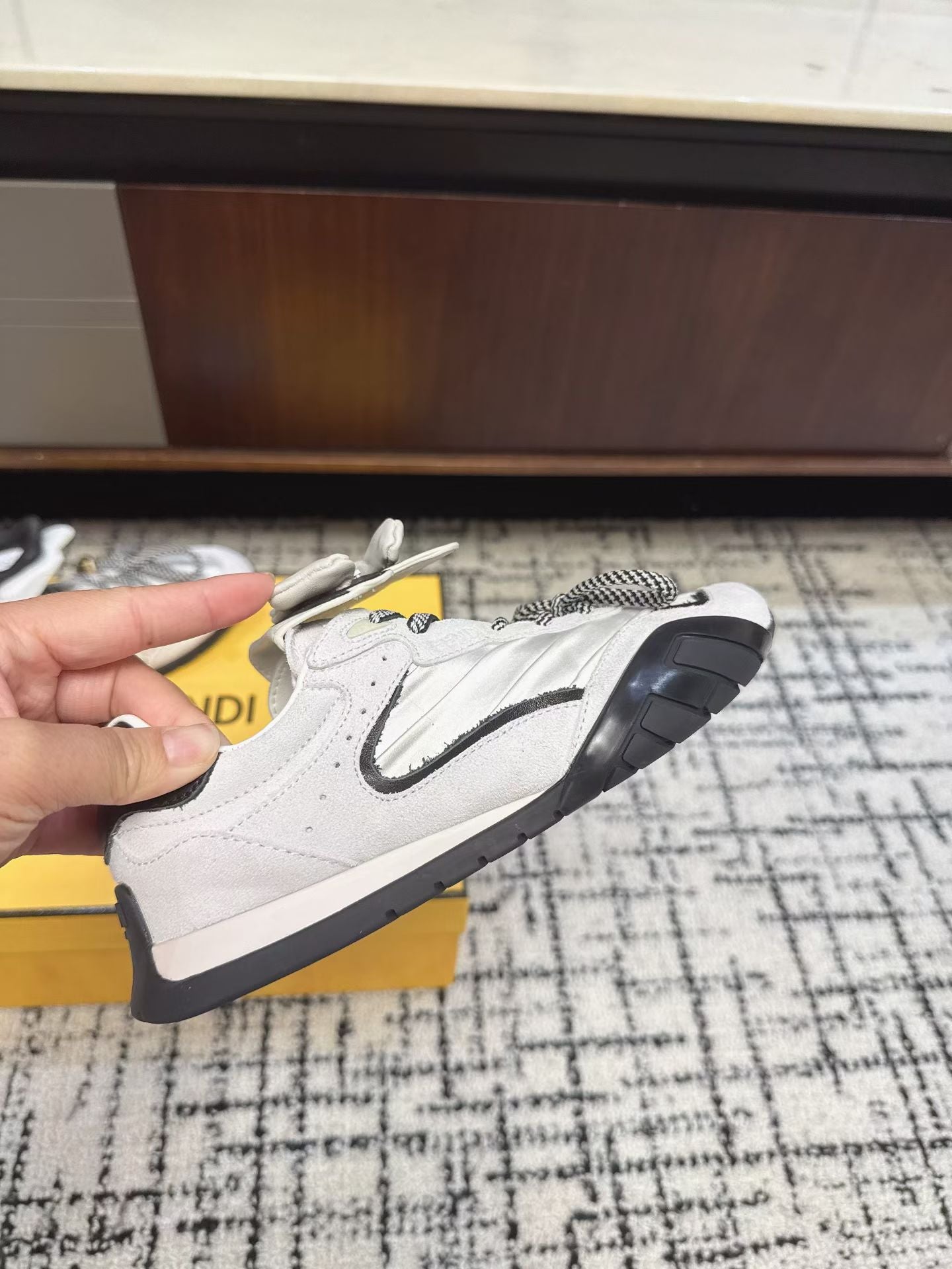 Fendi Flow Trainers White Suede 682050