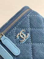 CC 24K Vanity 11cm Blue Denim Silver Hardware