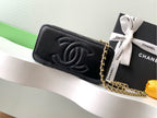 CC Vanity Case 17cm Black Leather Gold Hardware 238495