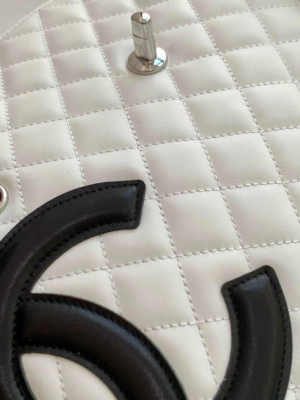 CC 2025 Cambon Bag White Black Lambskin 308109