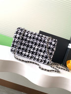 CC 25C White Black Sequin Silver Hardware