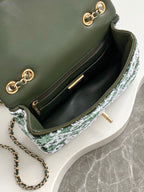 CC 25C Dark Green White Sequin Gold Hardware
