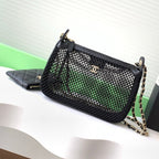 CC 25S Rectangle Black Cluth Bag With Chain