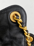 CC 25C Hobo Bags 40cm Black Grained Calfskin