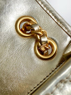 CC 25C Flap Bag 19cm Gold Metalic Quilted Lambskin