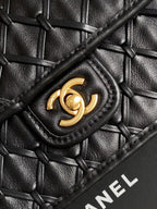 CC 25C Flap Bag 19cm Black Quilted Lambskin