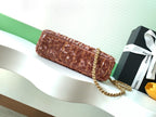 Chanel 2025 Kelly Bag 19cm Pinkish-brown Sequin Leather 319629