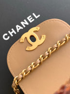 Chanel 2025 Kelly Bag 19cm Pinkish-brown Sequin Leather 319629