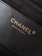 Chanel 25K Bag 45cm Black Gold Sheepskin 293990