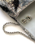 CC 2025 Flap Bag Black Silver Sequin 298201