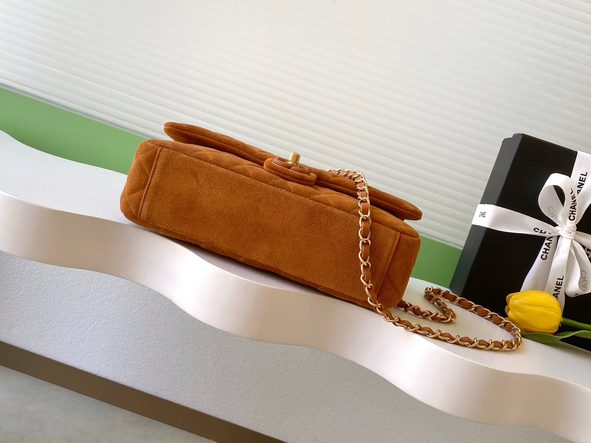 Chanel 2026 Flap Bag Camel Suede Leather