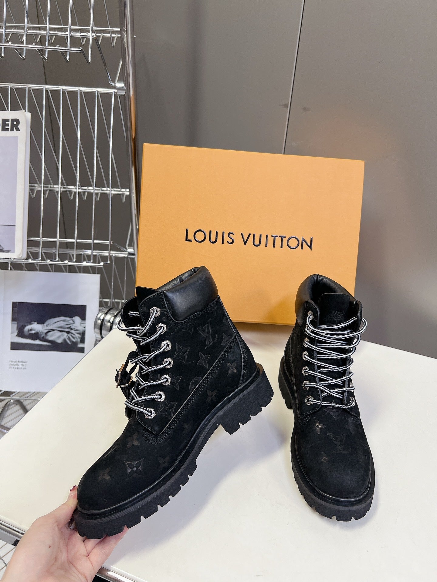LV x Timberland 6-In Ankle Boot Black Monogram Suede