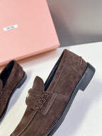 Miu Loafers   Dark Brown Suede