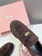 Miu Loafers   Dark Brown Suede