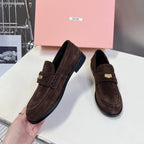 Miu Loafers   Dark Brown Suede