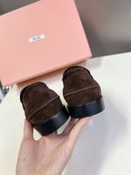 Miu Loafers   Dark Brown Suede