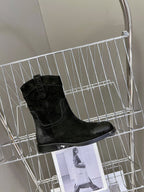 CELINE 25 cowboy boots black suede 434414