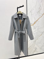 Burberry 25 Long Coat Gray Wool