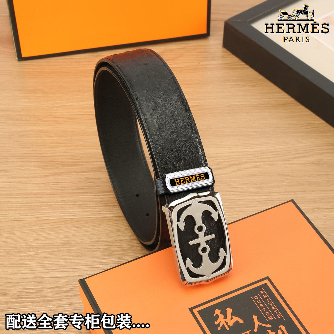 HM Constance Belt 38mm Black   Leather 619665