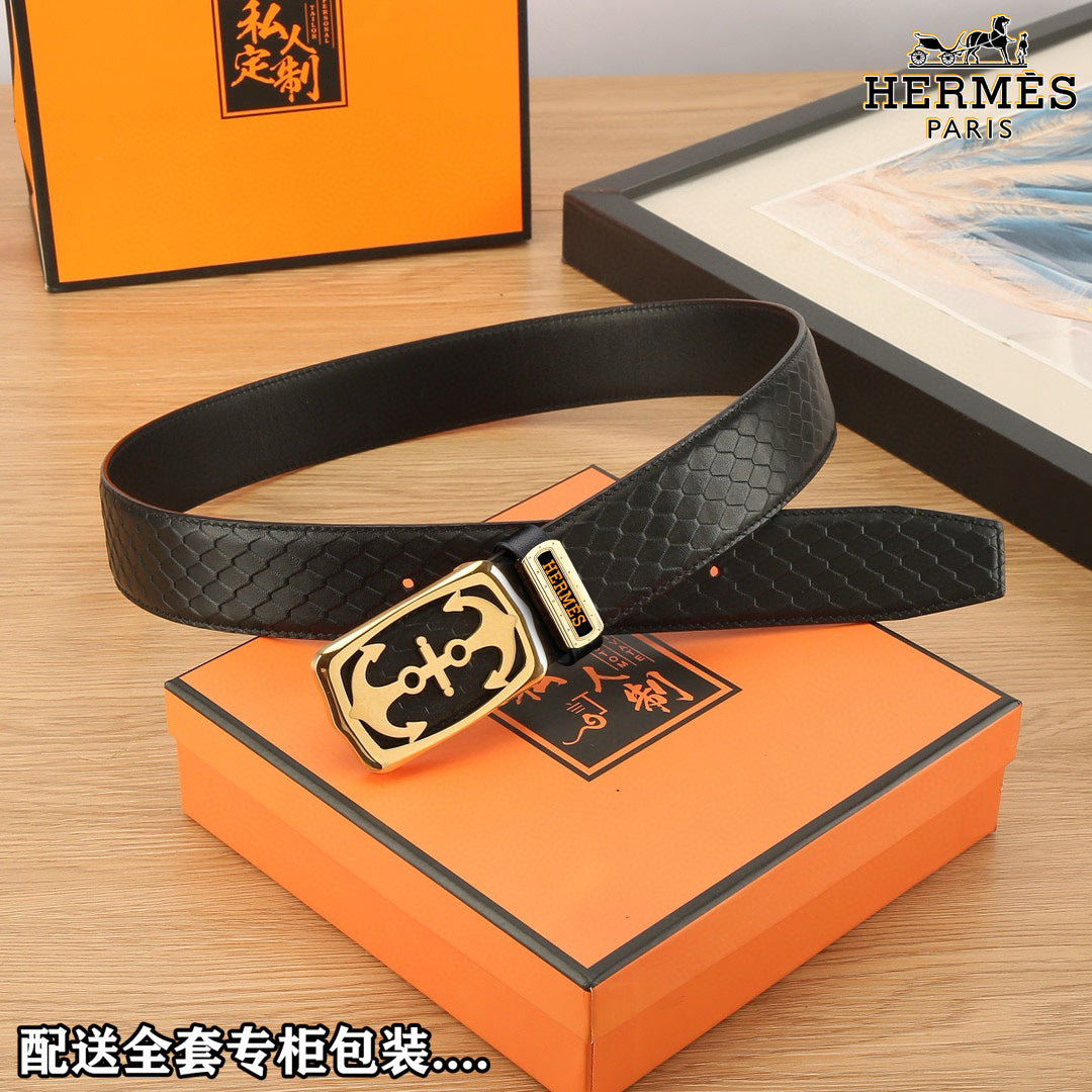 HM Constance Belt 38mm Black   Leather 619665