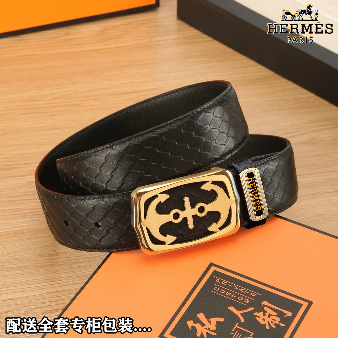 HM Constance Belt 38mm Black   Leather 619665
