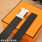 HM Constance Belt 38mm Black Togo Leather 619664