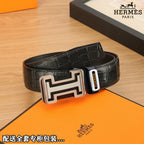 HM Constance Belt 38mm Black Togo Leather 619662