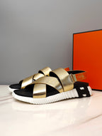 HM ELECTRIC SANDAL  METALLIC GOLD CALFSKIN
