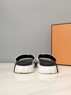 HM INFRA SANDAL WHITE AND BLACK LAMBSKIN