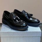 PRA OXFORD LOAFER IN BLACK CALFSKIN WITH TASSEL